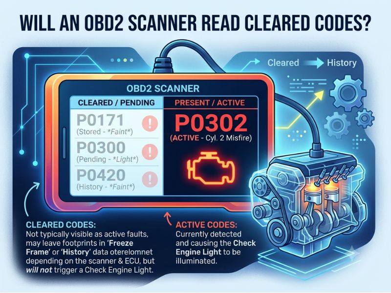 Will an OBD2 Scanner Read Cleared Codes?
